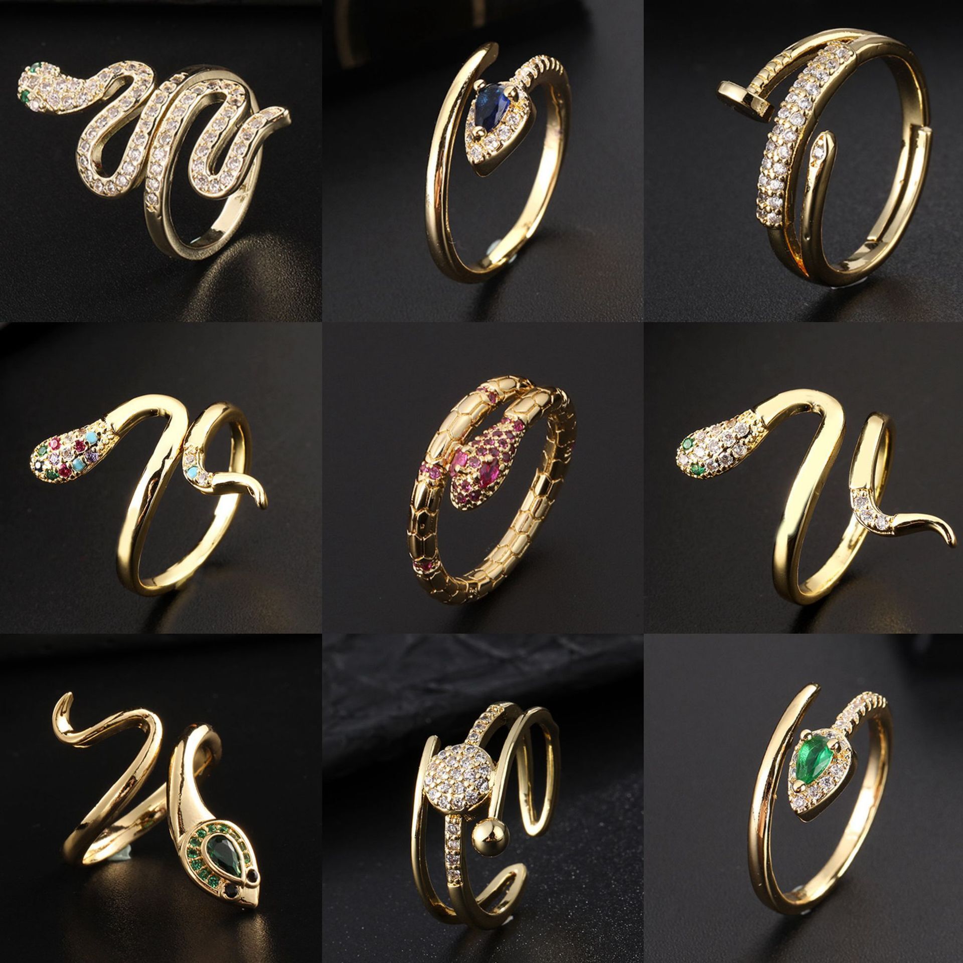 Classic Luxury Jewelry Women's Unique Split Ring With Zircon Retro Diamond Inlay Surrounding The Split Ring Brand Accessories Fashionable And Ele