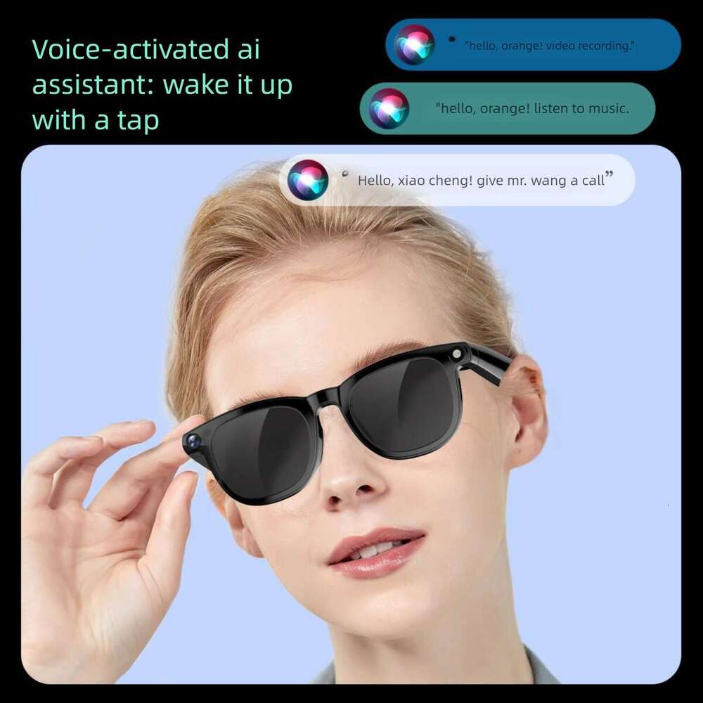 AI Bluetooth Smart Glasses Hands Free Calls Music HD Photography Real Time Translation Object Recognition Daily Wear Bestseller CKS
