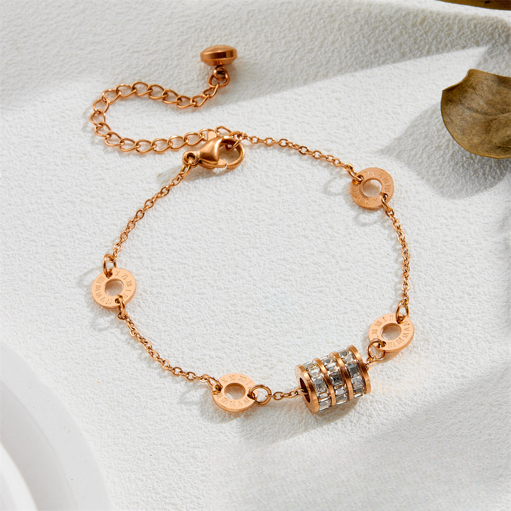 Luxury Jewelry Slimming Women's Titanium Steel Bracelet Classic Gold Rose Bracelet Non Fading Personalized Fashion Brand Accessories