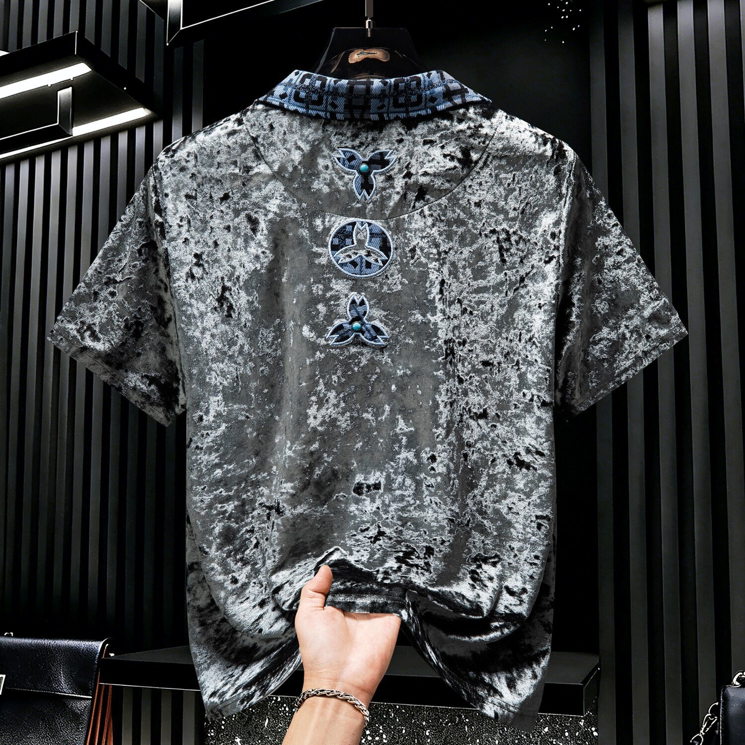Designer Luxury Brand Loose Plus Size Street Must-have Men's Collar Top T-shirt Checkered Jacquard Letter Embroidered Polo Shirt Summer Comfortab