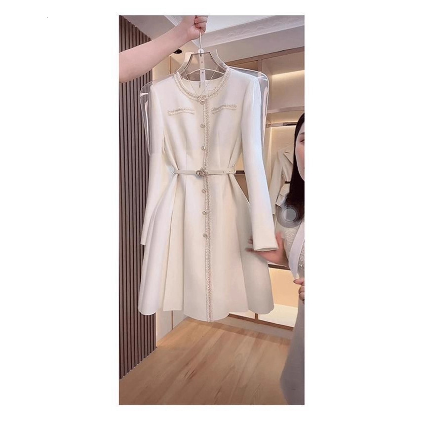Designer long skirt 2026 new fashionable long sleeved high-quality temperament skirt New autumn and winter women s clothing elegant and sophisticated 