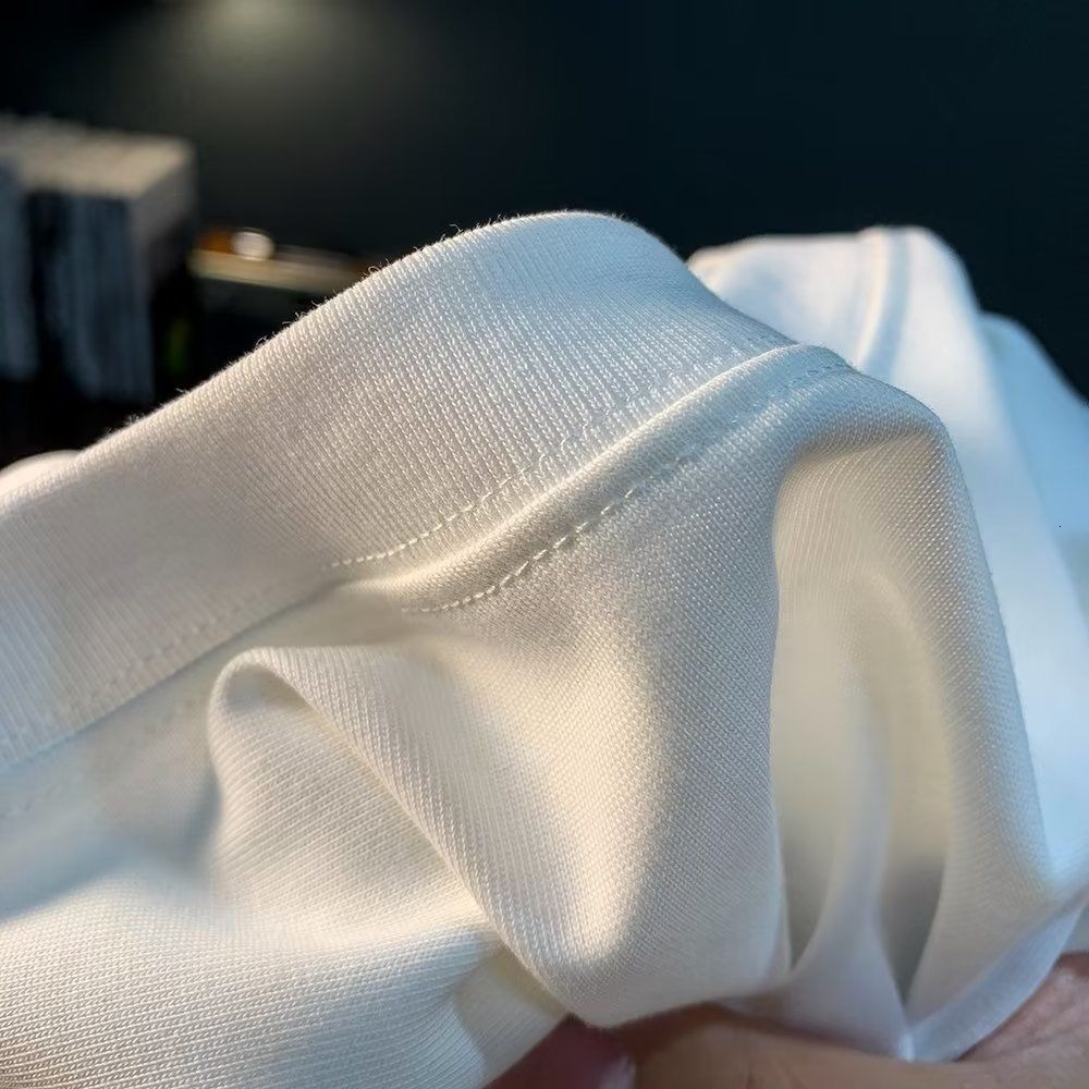 Designer T-shirt Luxury Young Men's High-end Trend Pure Cotton Elastic Round Neck Short Sleeved 2026 Outdoor Leisure Summer New Loose Plus Size H
