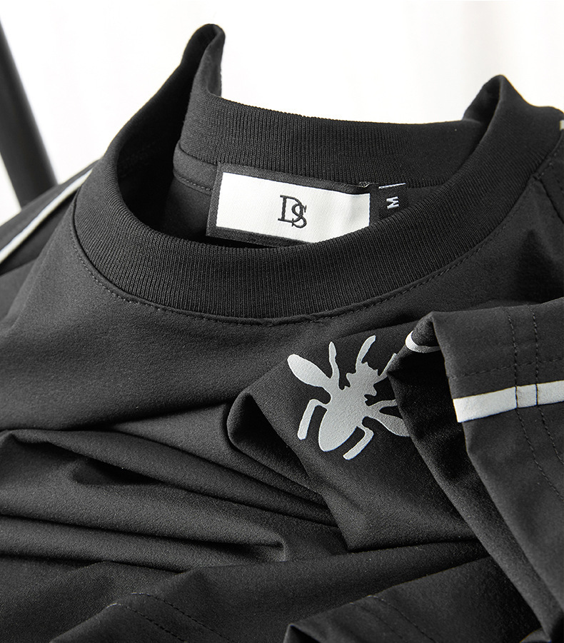 Designer Luxury Men's T-shirt Summer High-end Lightweight Printed Quick Drying Short Sleeved Outdoor Leisure New Embossed Bee Round Neck Elastic 