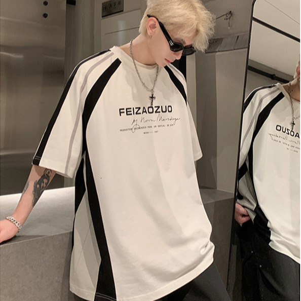 Designer Street T-shirt Luxury Men's Loose Plus Size Breathable And Comfortable Summer New Outdoor Casual Style Raglan Sleeves Color Blocked High