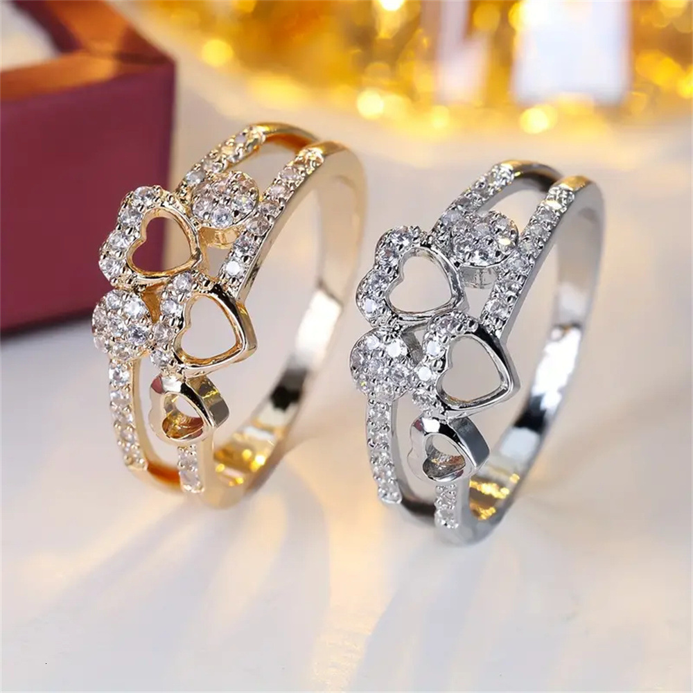 Designer Luxury Jewelry New Alloy Geometric Heart-shaped Ring Adjustable And High-quality Ring Women's Metal Jewelry Brand Accessories