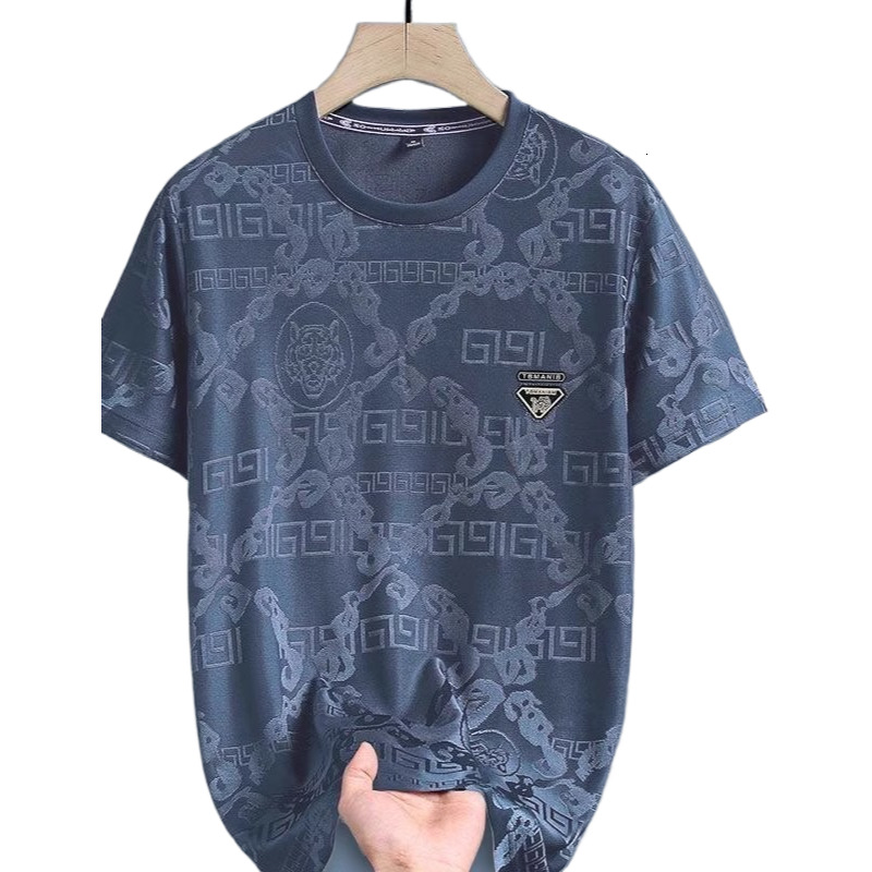 Designer T-shirt Luxury Men Ice Silk Lightweight Breathable Summer Thin Short Sleeved High-end Fashion Outdoor Casual Round Neck Elastic Durable Quick
