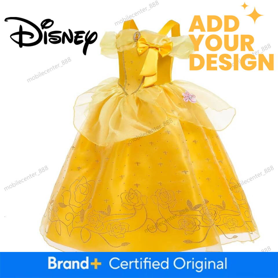 Designer Kids Disney Belle Princess Dresses Girls Cosplay Party Costume Kids Birthday Flower Clothes Beauty And The Beast Fancy Disguise Luxury