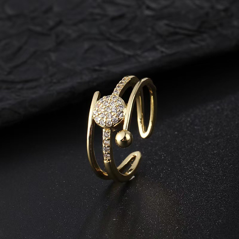 Classic Luxury Jewelry Women's Unique Split Ring With Zircon Retro Diamond Inlay Surrounding The Split Ring Brand Accessories Fashionable And Ele