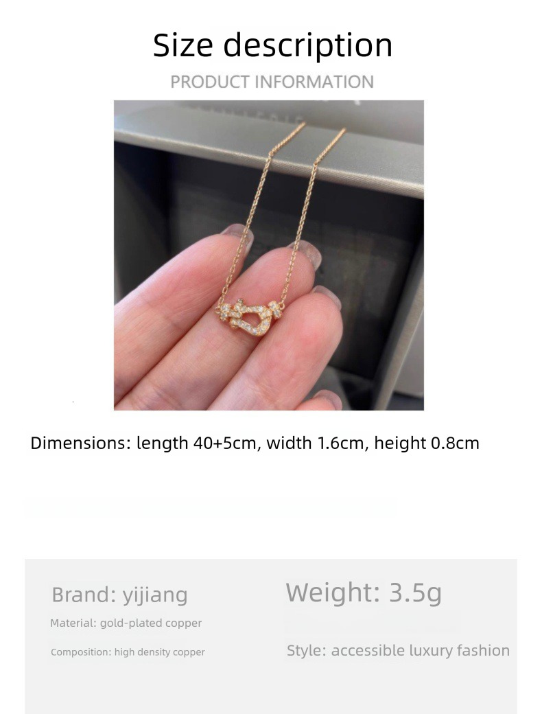 Luxury Jewelry Women's Horseshoe Buckle Necklace Plated With K Rose Gold Lock Chain High End Exquisite Luxury Simple Fashion Bracelet Brand Acces