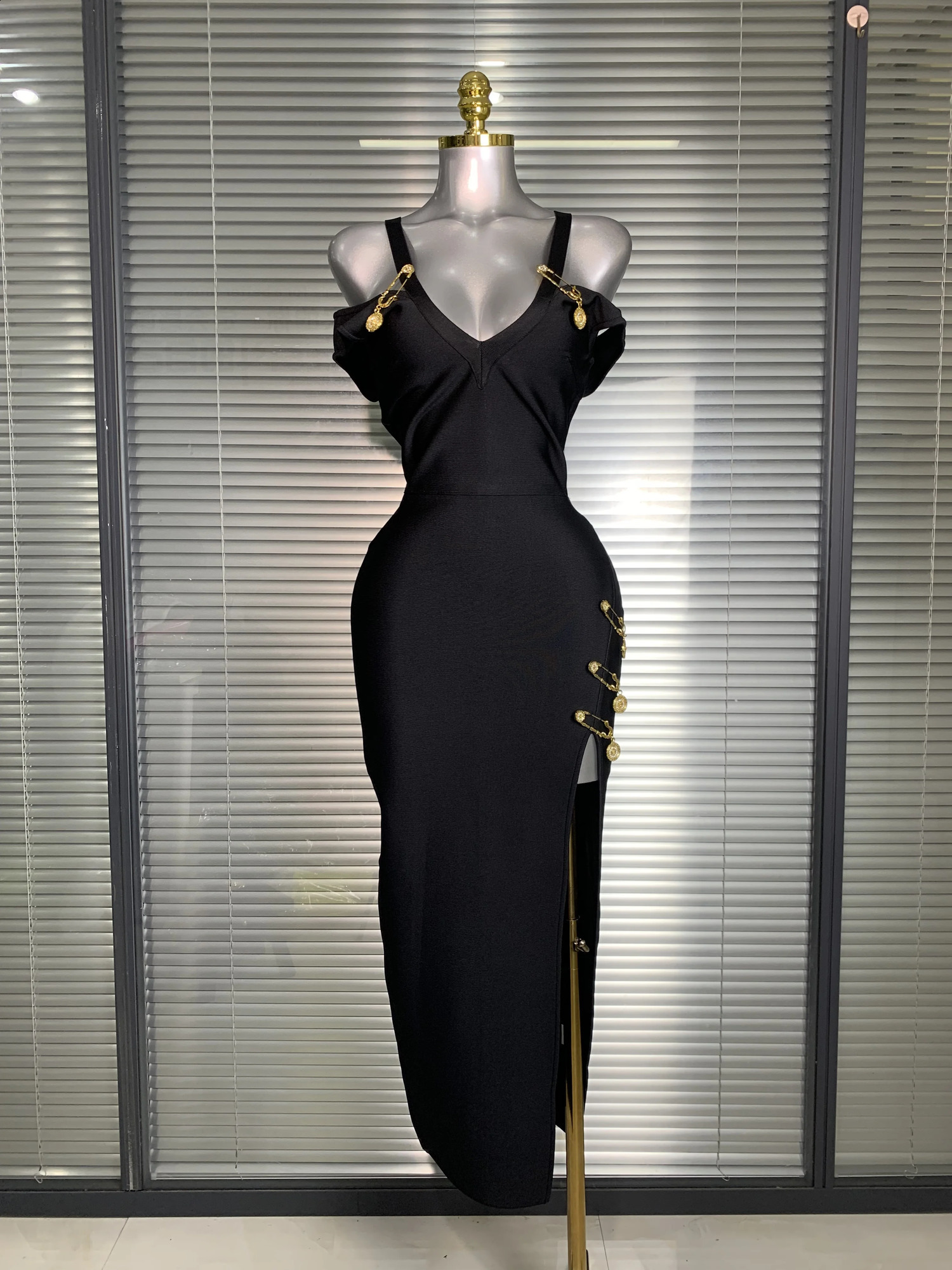 Summer Women Sexy Ner Pin Celebrity Vestito Nero Dalla Fasc…