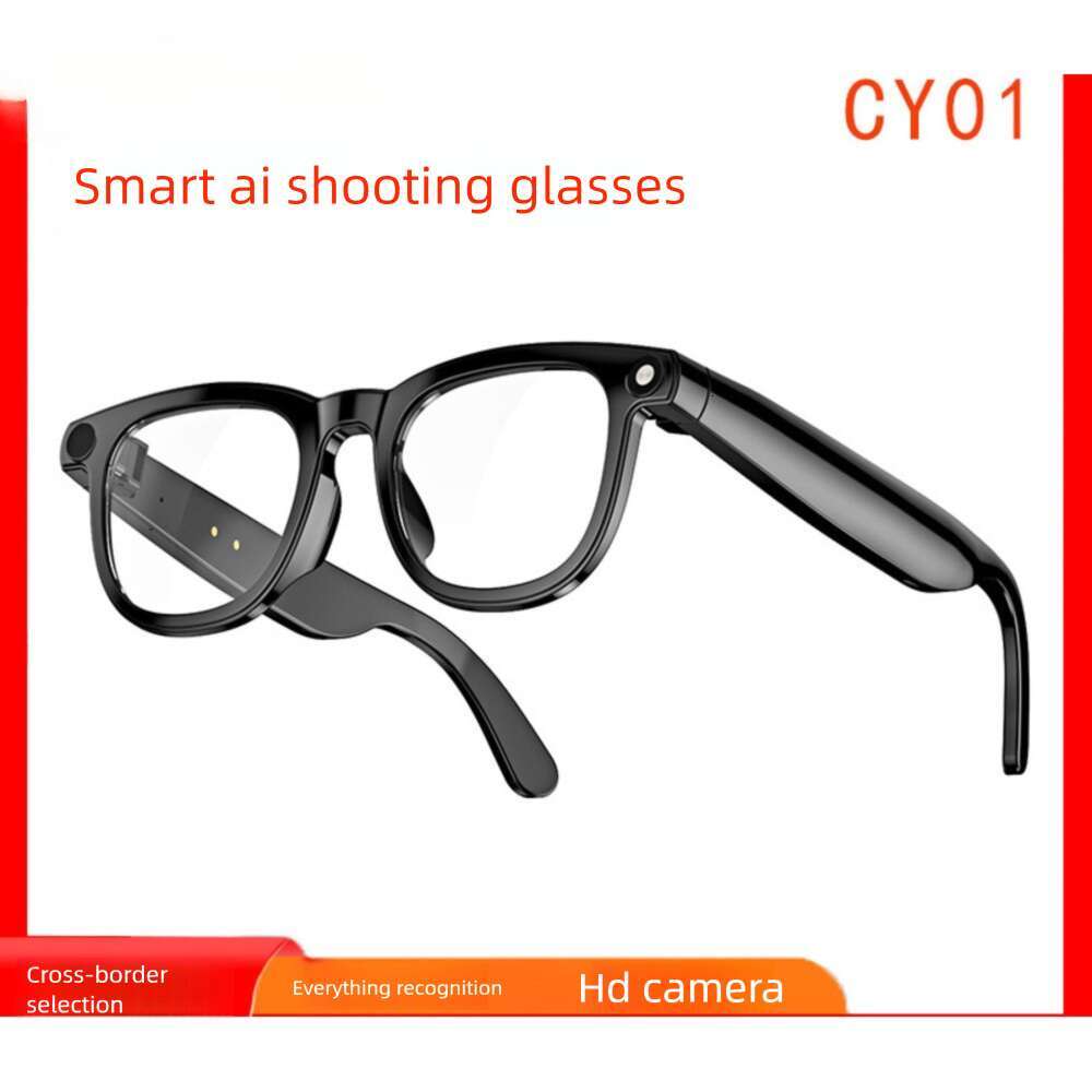 AI Bluetooth Smart Glasses Hands Free Calls Music HD Photography Real Time Translation Object Recognition Daily Wear Bestseller CKS