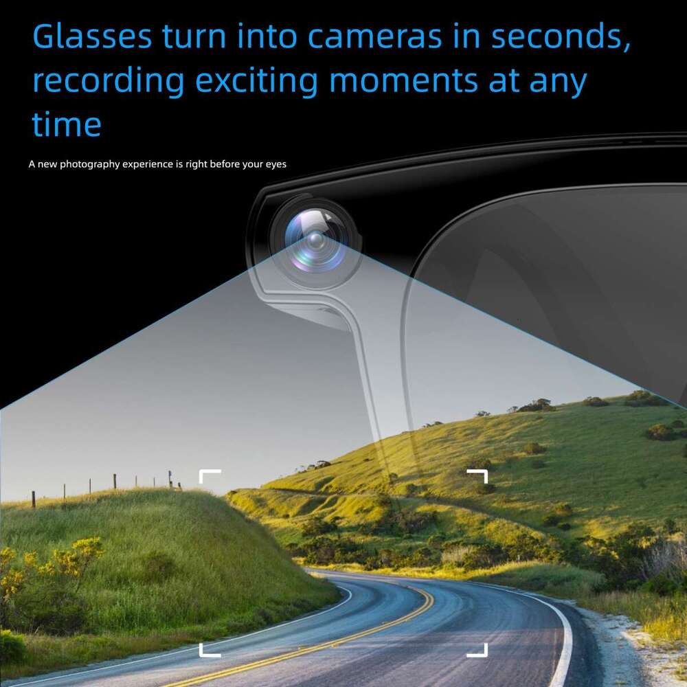 AI Bluetooth Smart Glasses Hands Free Calls Music HD Photography Real Time Translation Object Recognition Daily Wear Bestseller CKS
