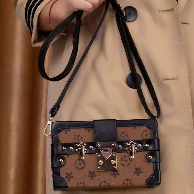 2026 Summer New Luxury Classic Printed Designer Box Bag Retro Lock Cross Shoulder Bag for Women