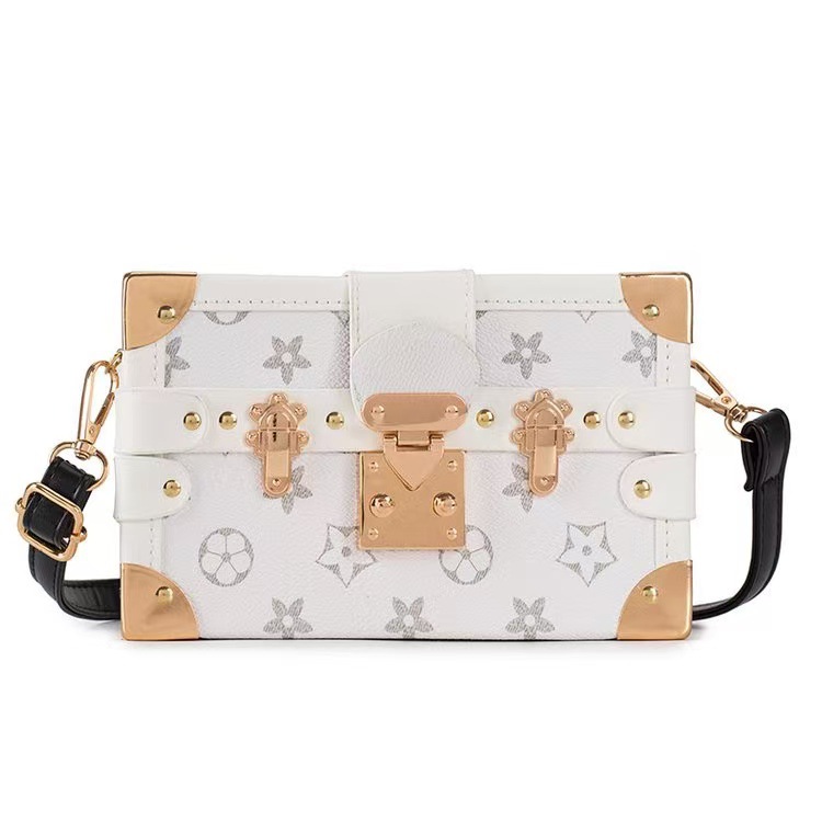 2026 Summer New Luxury Classic Printed Designer Box Bag Retro Lock Cross Shoulder Bag for Women