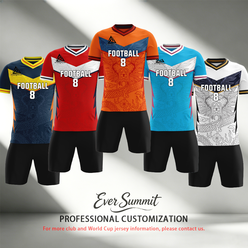 Custom Chevron Soccer Jersey Set Men Breathable Quick Dry Football Uniform with Shorts Customizable Team Name Number Logo for Matches