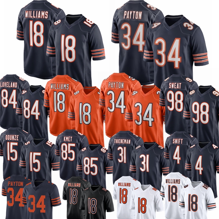 2026 ChicagoS Caleb Williams BearsS jersey Luther Burden III Colston Loveland Bearsjersey Thieneman Monangai Odunze Kmet Hester Payton Urlacher Footba