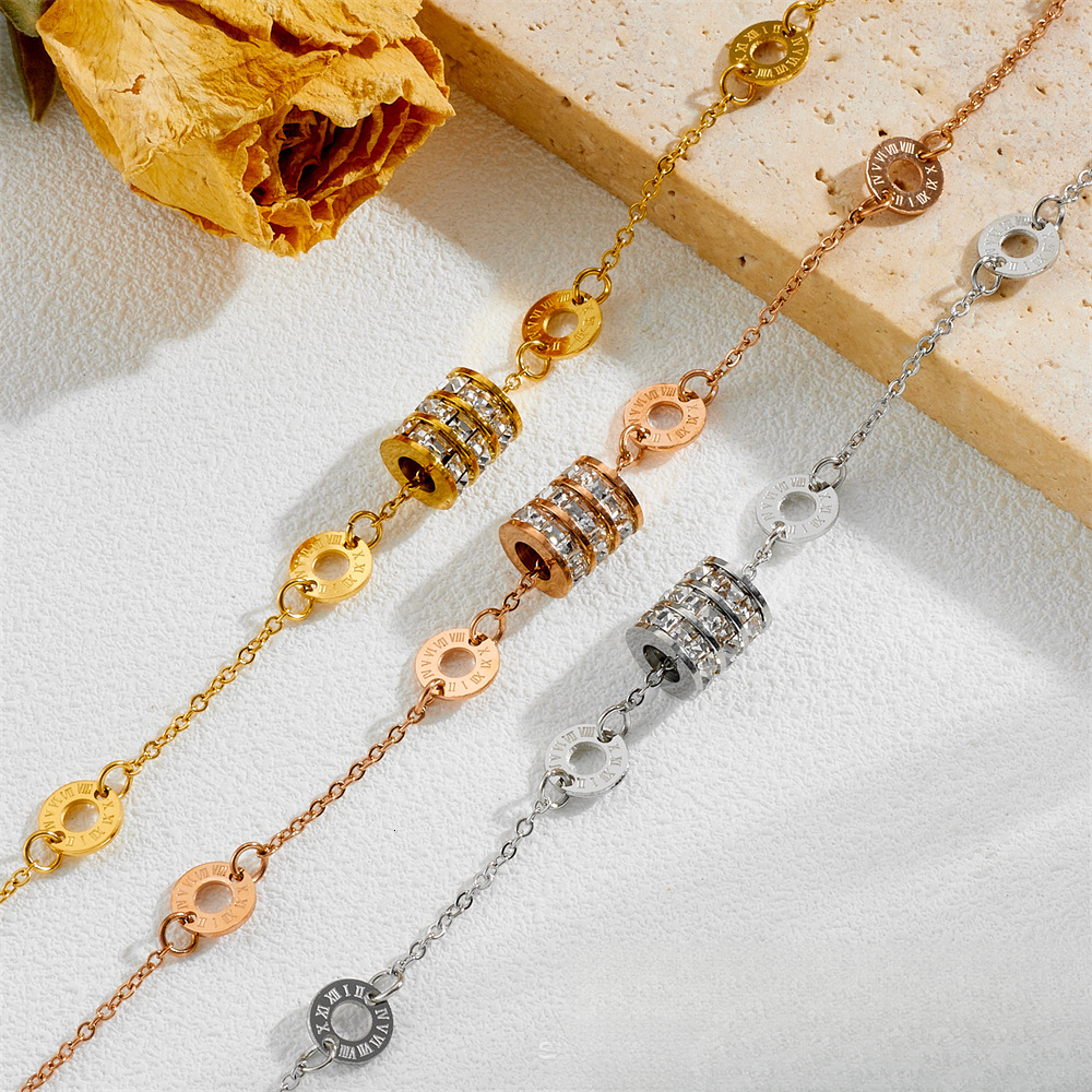 Luxury Jewelry Slimming Women's Titanium Steel Bracelet Classic Gold Rose Bracelet Non Fading Personalized Fashion Brand Accessories