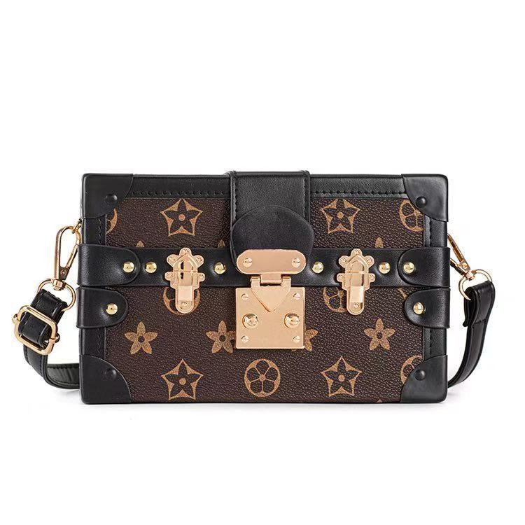 2026 Summer New Luxury Classic Printed Designer Box Bag Retro Lock Cross Shoulder Bag for Women