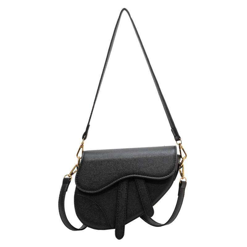 Ladies' fashionable and high-end versatile crossbody saddle bag, solid color adjustable shoulder strap - view 6