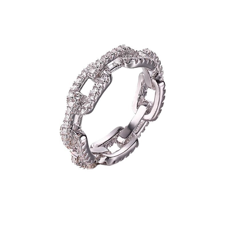 Designer Luxury Jewelry Hollow Geometric Ring Inlaid With Zircon Suitable For Women. Full Of Zirconia Light Inlaid With Diamonds Closed Ring Brand Acc
