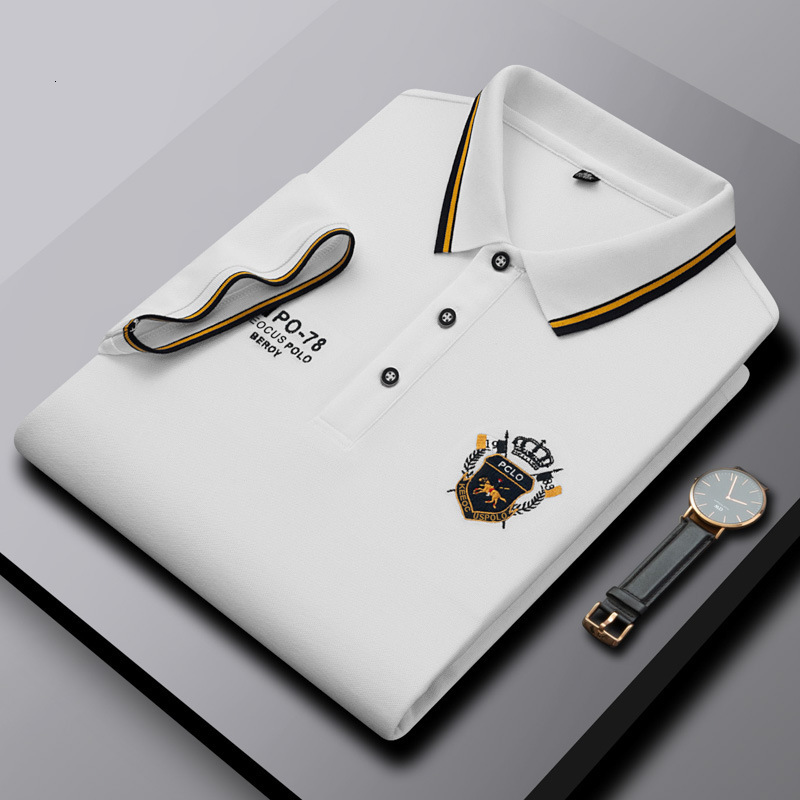 Luxury Men Designer Business Polo Shirt Hot Selling In Summer, Cool And Breathable Casual Collar Short Sleeved Light Colored Embroidery Outdoor Durabl