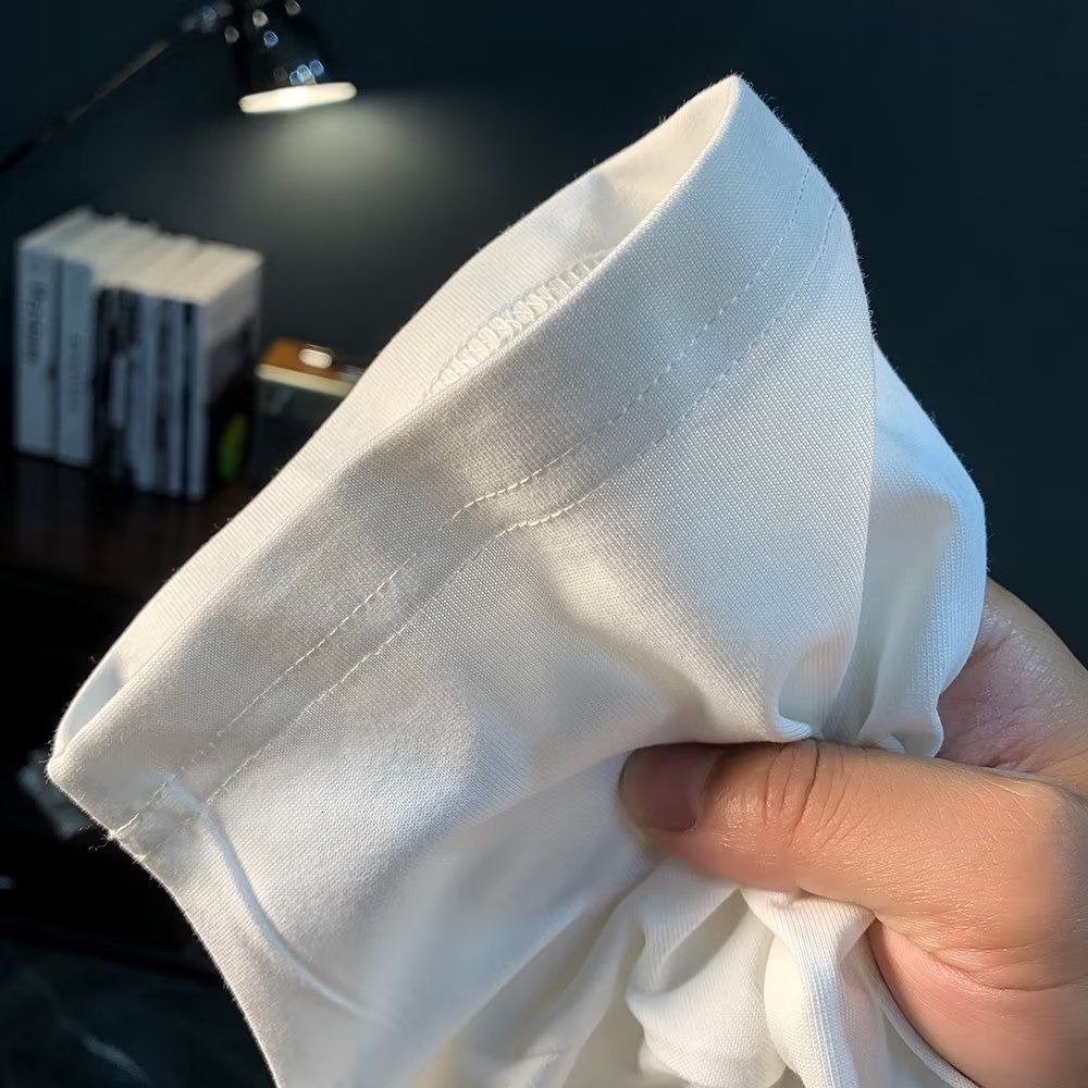 Designer T-shirt Luxury Young Men's High-end Trend Pure Cotton Elastic Round Neck Short Sleeved 2026 Outdoor Leisure Summer New Loose Plus Size H