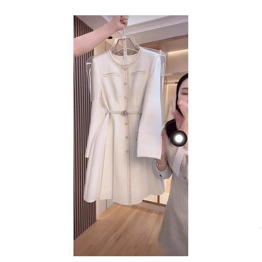 Designer long skirt 2026 new fashionable long sleeved high-quality temperament skirt New autumn and winter women s clothing elegant and sophisticated 
