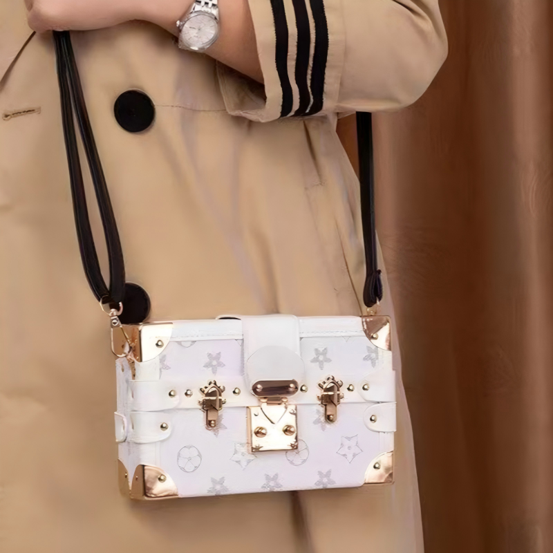 2026 Summer New Luxury Classic Printed Designer Box Bag Retro Lock Cross Shoulder Bag for Women
