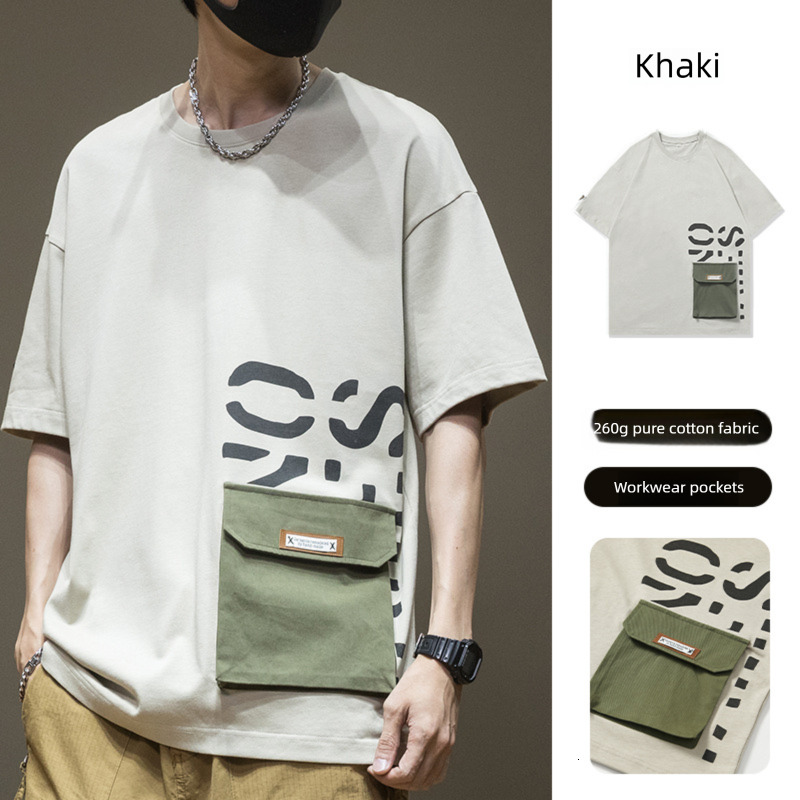 Designer T-shirt Luxury Men's Outdoor Leisure Large Pocket Design 2026 New Short Sleeved Summer Loose Fit Plus Size Tall Men's Fashion Brand