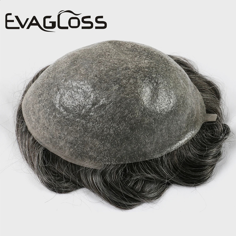 Natural Hairline 008 01mm PU Human Prosthesis Wig Full Skin Hairpiece Men Toupee Hair Replacement 260514 - view 4