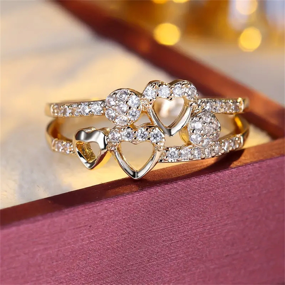 Designer Luxury Jewelry New Alloy Geometric Heart-shaped Ring Adjustable And High-quality Ring Women's Metal Jewelry Brand Accessories