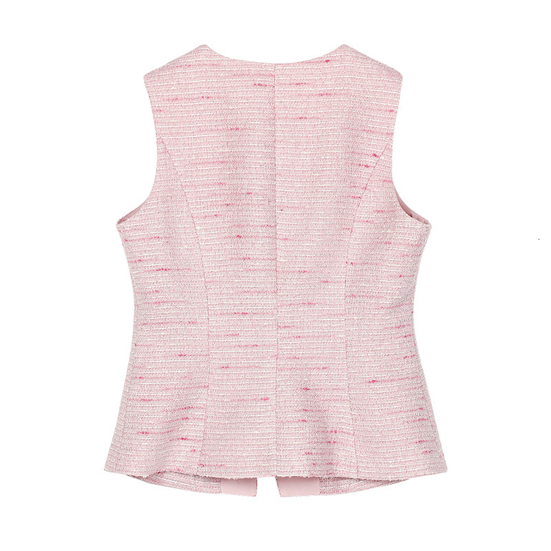 Designer long dress 2026 new fashionable long sleeved high-quality temperament dress New wo floral pink V neck tweed vest pleated short skirt set