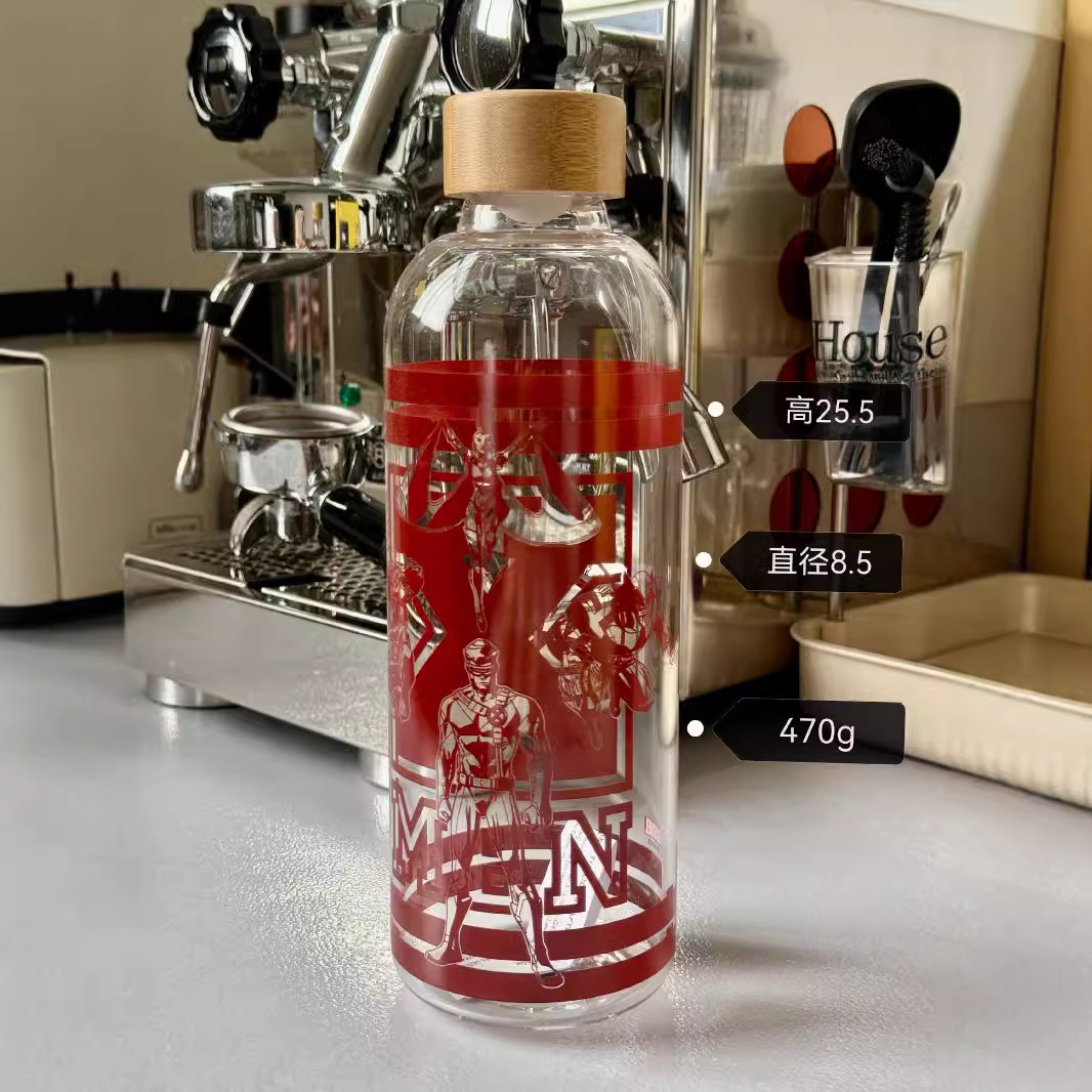 High Grade Straight Glass Water Cup Portable Heat Resistant Time Scale Straw Cup with Large Capacity
