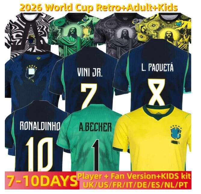Brazil National Team 2026 US-Canada-Mexico World Cup Neymar adult football jersey Vinicius No. 7 Rodrigo No. 10 Rafinha No. 11 children's footbal