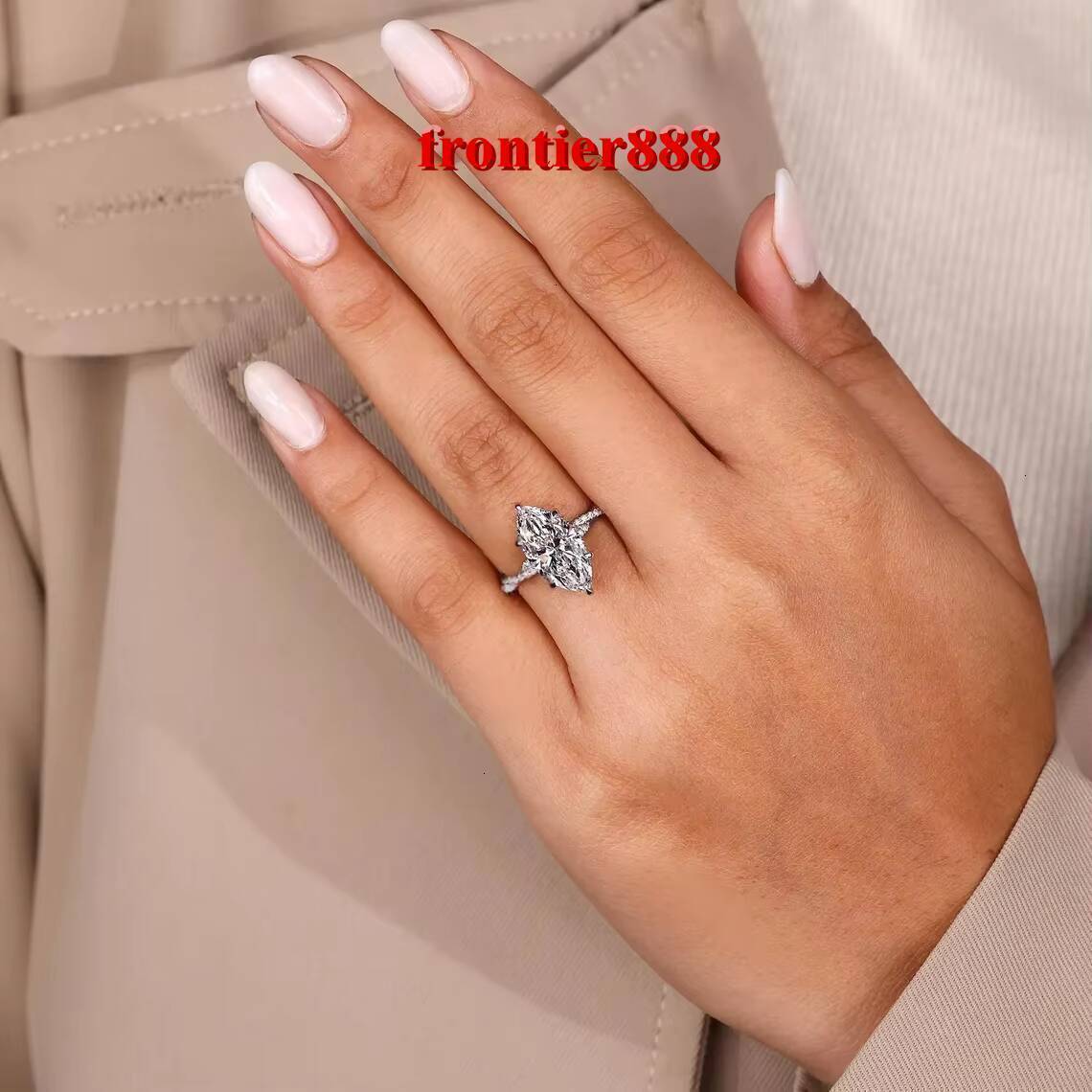IGI Certified 4CT 5CT Lab Grown Diamond Engagement Wedding Ring Custom Hidden Halo Marquise Twisted Pave Infinity Twist Style
