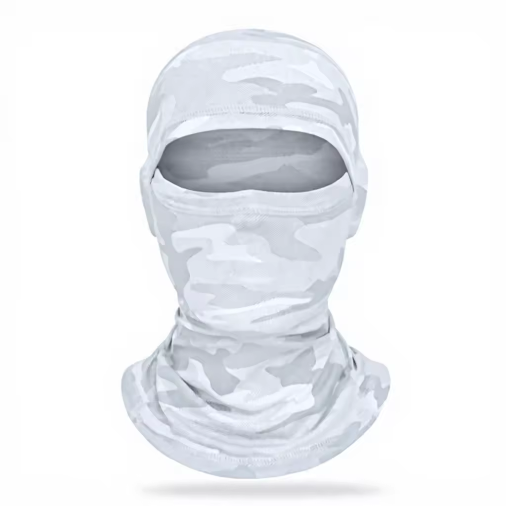 Summer unisex cycling balaclava hat full face sunscreen breathable nylon motorcycle hood lined with silk screen camouflage mask can be customized logo