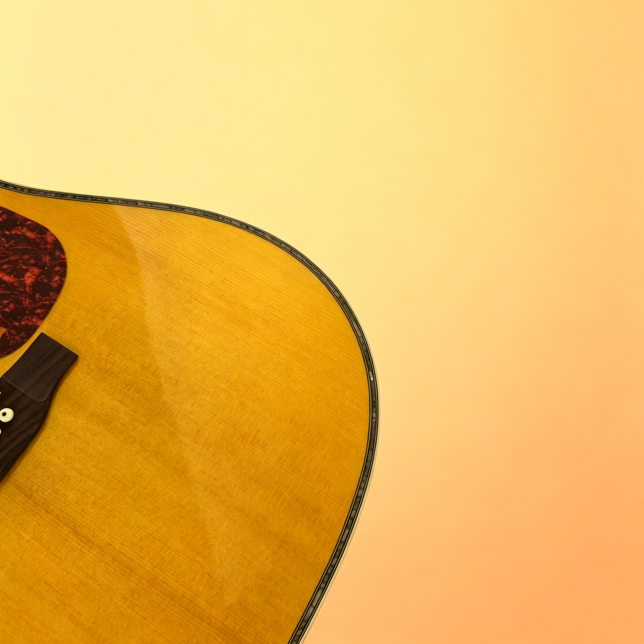 Original acoustic guitar, simple design, yellow veneer, spruce wood panel, 20frets, cow bone string pillow, rosewood side panel, free shipping