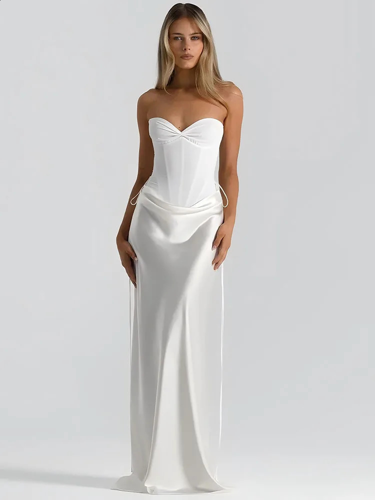 Mozision Off-shoulder Backless Sexy Maxi Dress Women Gown Elegant Patchwork Strapless Sleeveless Bodycon Club Party Long Dress 260518 - view 7
