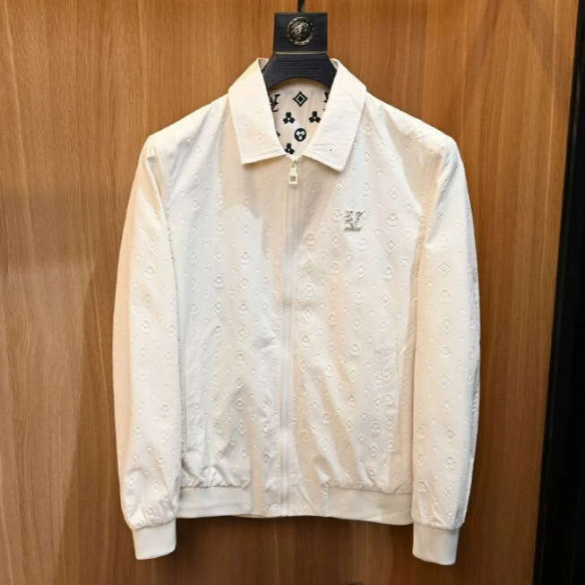 2026 Black White Turn-Down Collar Jacket For Men Slim Fit Style Trendy High-End Coat Casual Cool Fashion European Trend - view 5