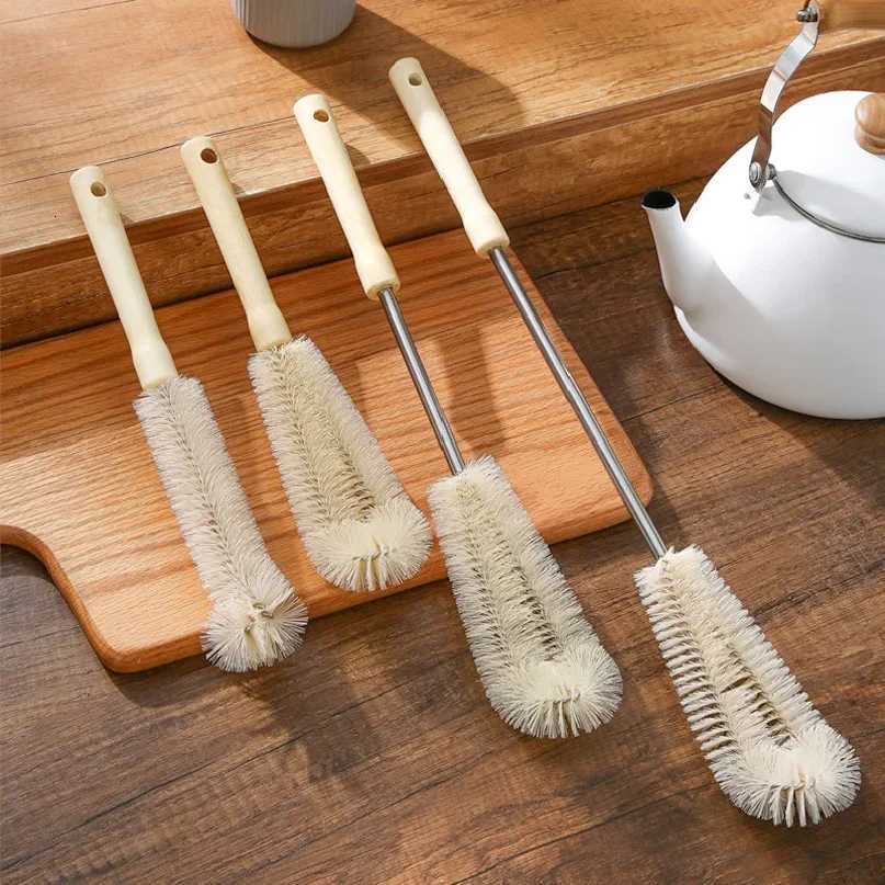 Cup brush cleaning long handle Wooden handle nylon bristles small brush cup cleaning bottle brush L260516