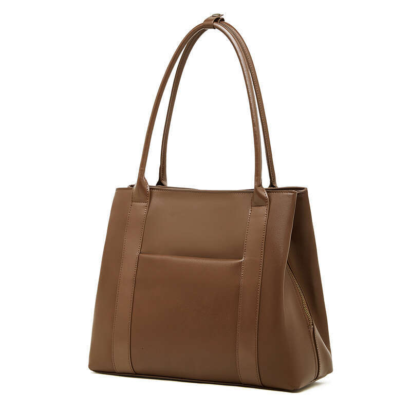 Top Layer Cowhide Genuine Leather Retro Solid Color Large Capacity Tote Bag High End Underarm Shoulder Handbag New Fashion Versatile SENYY