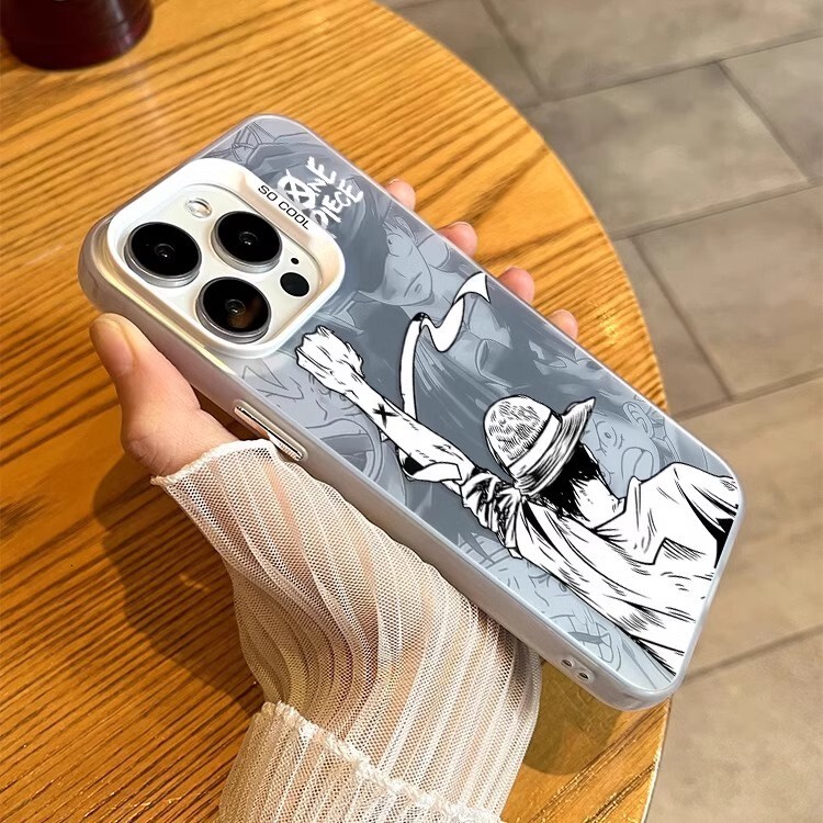 One Piece suitable for Apple iPhone 17 phone case, Luffy black and white comic Huawei Mate 70 anti-drop protective cover