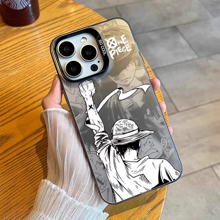 One Piece suitable for Apple iPhone 17 phone case, Luffy black and white comic Huawei Mate 70 anti-drop protective cover