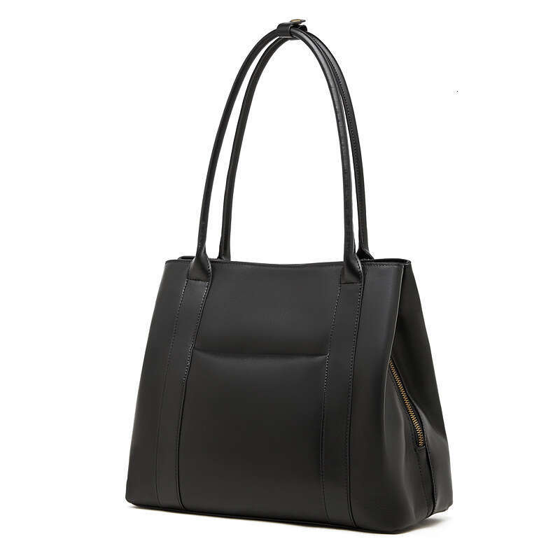 Top Layer Cowhide Genuine Leather Retro Solid Color Large Capacity Tote Bag High End Underarm Shoulder Handbag New Fashion Versatile SENYY