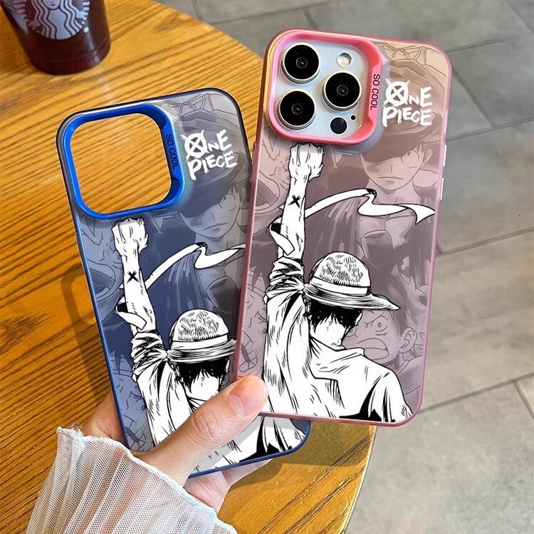 One Piece suitable for Apple iPhone 17 phone case, Luffy black and white comic Huawei Mate 70 anti-drop protective cover