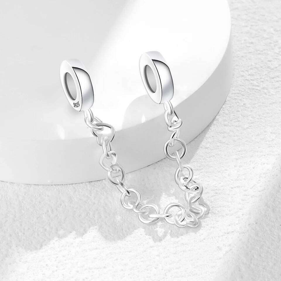 New Fashion 925 Sterling Silver Colorful flower Charms Safety Chain Fit Original Bracelet DIY Jewelry For Women Gift J260518