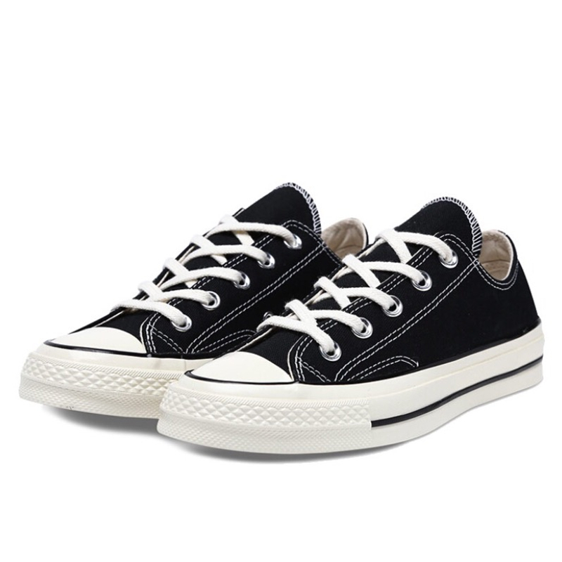 Classic Converse 1970s All Star Retro Black Low Canvas Shoes Trendy Versatile Durable Lightweight Casual Sneakers Men Women Universal Street Fashion F - view 4