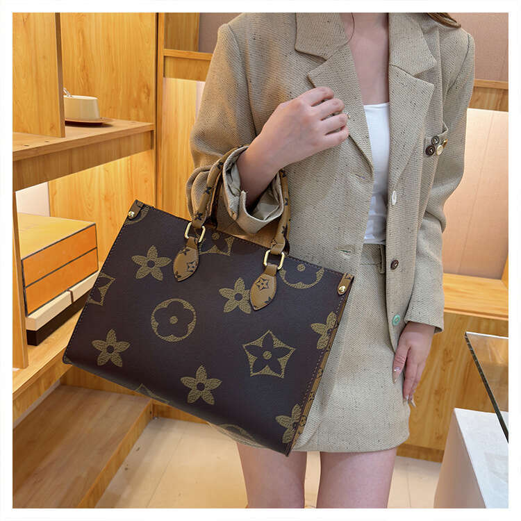 Classic Bag for Women, Old Flower Tote Bag, High-end Commuter Handbag, Single Shoulder Crossbody Large Capacity