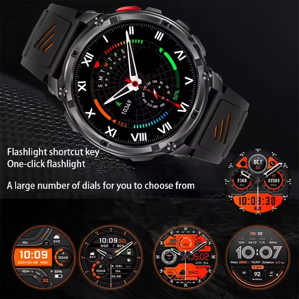 T-REX3 Ultra 1100mAh Battery SmartWatch TM Waterproof GPS Compass Flashlight 17 AMOLED HD Call Sports Smart Watch Men 260518