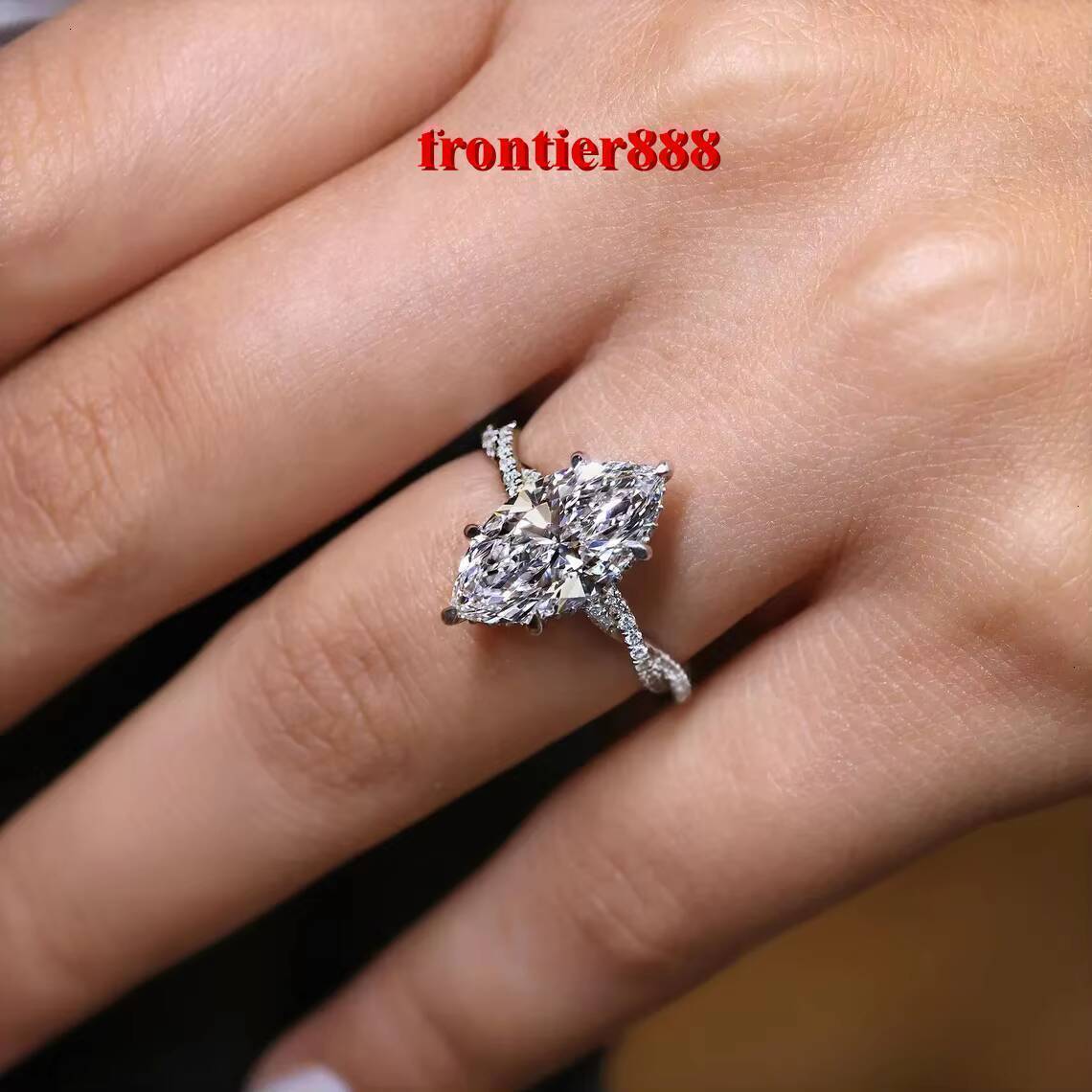 IGI Certified 4CT 5CT Lab Grown Diamond Engagement Wedding Ring Custom Hidden Halo Marquise Twisted Pave Infinity Twist Style